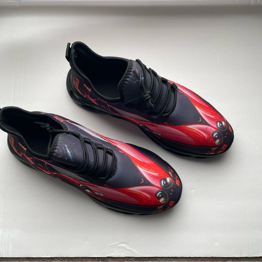 Red and Black Graphic Sneakers